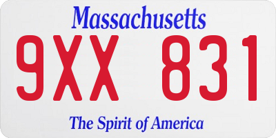 MA license plate 9XX831