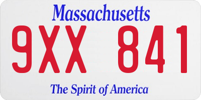 MA license plate 9XX841