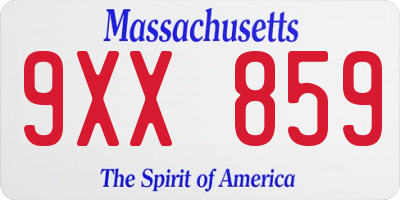 MA license plate 9XX859