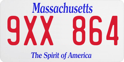 MA license plate 9XX864