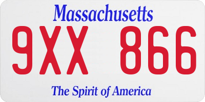 MA license plate 9XX866