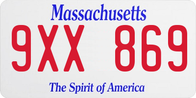 MA license plate 9XX869