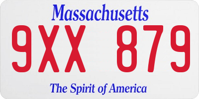 MA license plate 9XX879