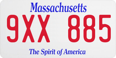 MA license plate 9XX885