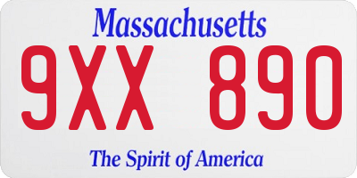 MA license plate 9XX890