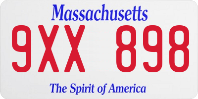 MA license plate 9XX898