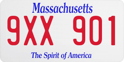 MA license plate 9XX901