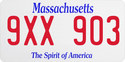MA license plate 9XX903