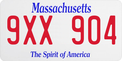 MA license plate 9XX904