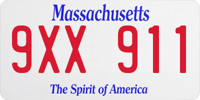 MA license plate 9XX911