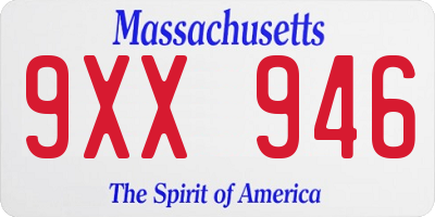 MA license plate 9XX946