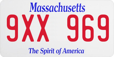 MA license plate 9XX969