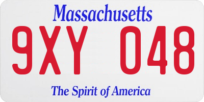 MA license plate 9XY048