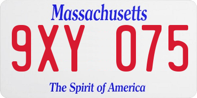 MA license plate 9XY075
