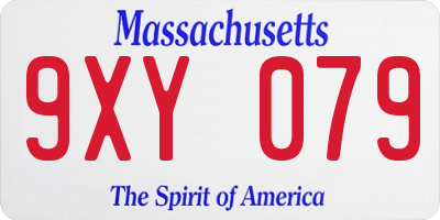 MA license plate 9XY079
