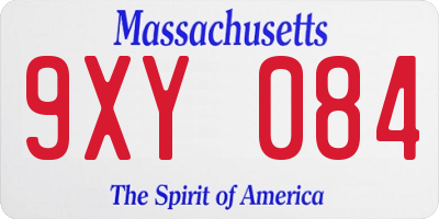 MA license plate 9XY084