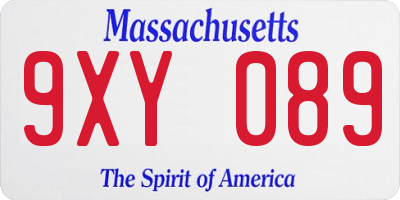 MA license plate 9XY089