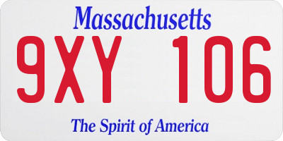 MA license plate 9XY106