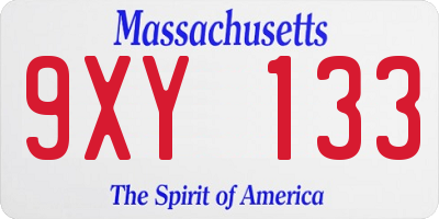 MA license plate 9XY133