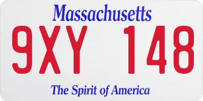 MA license plate 9XY148