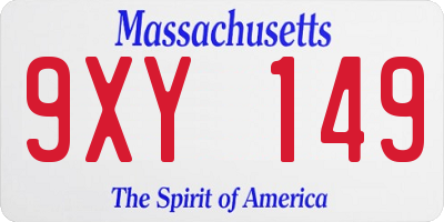 MA license plate 9XY149