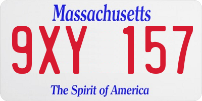 MA license plate 9XY157