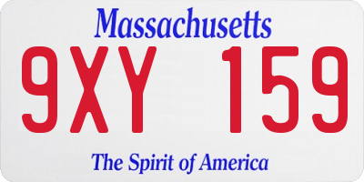 MA license plate 9XY159