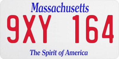MA license plate 9XY164