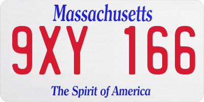 MA license plate 9XY166