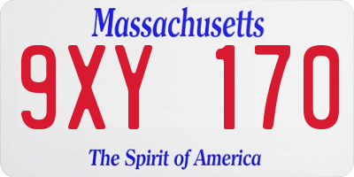 MA license plate 9XY170
