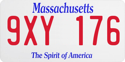 MA license plate 9XY176