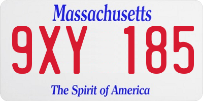 MA license plate 9XY185
