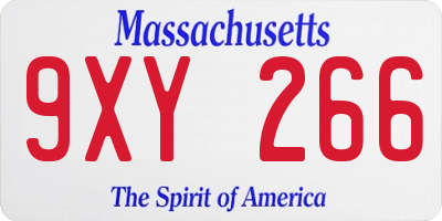MA license plate 9XY266