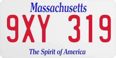 MA license plate 9XY319