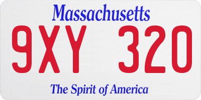 MA license plate 9XY320