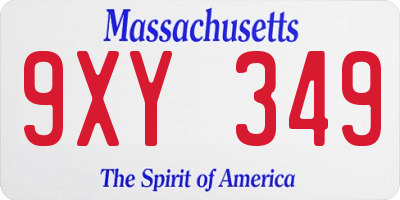 MA license plate 9XY349
