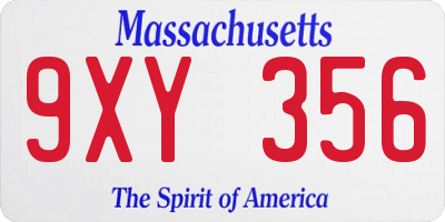 MA license plate 9XY356