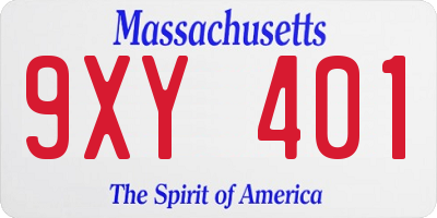 MA license plate 9XY401