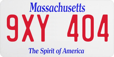 MA license plate 9XY404