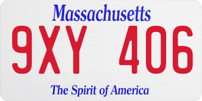 MA license plate 9XY406