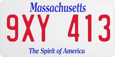 MA license plate 9XY413