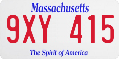 MA license plate 9XY415