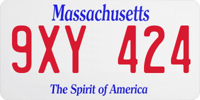 MA license plate 9XY424