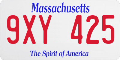 MA license plate 9XY425