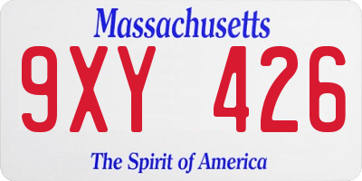 MA license plate 9XY426