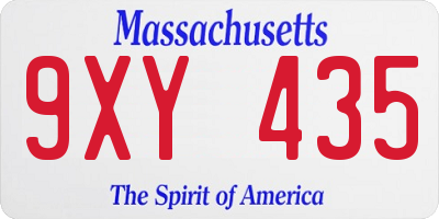 MA license plate 9XY435
