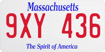 MA license plate 9XY436