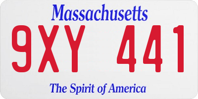 MA license plate 9XY441