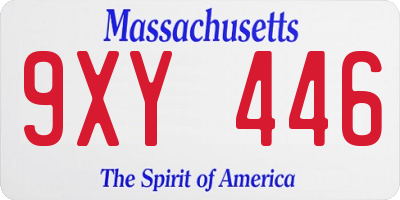 MA license plate 9XY446