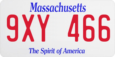 MA license plate 9XY466